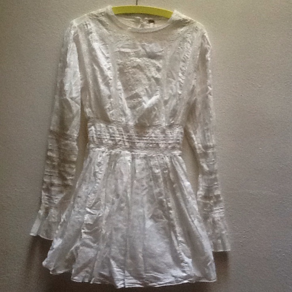 Free People Lace Tunic Top 100% Cotton Sz 2 NWT - Picture 2 of 9